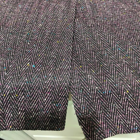 Sag Harbor Womens Plus Size 20W Herringbone Tweed Skirt Purple Black - Picture 3 of 5